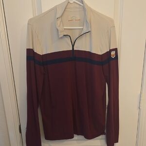 Marine Layer Long Sleeve Shirt - Cream and Burgundy